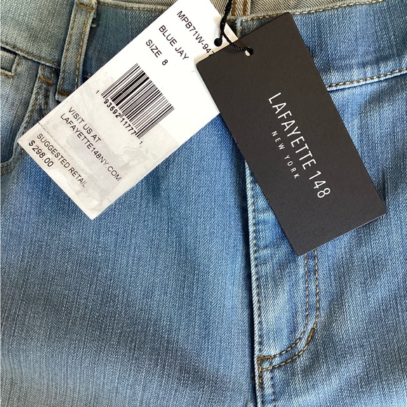 Lafayette 148 New York Light Blue Jay Straight Leg Jeans - Picture 7 of 7
